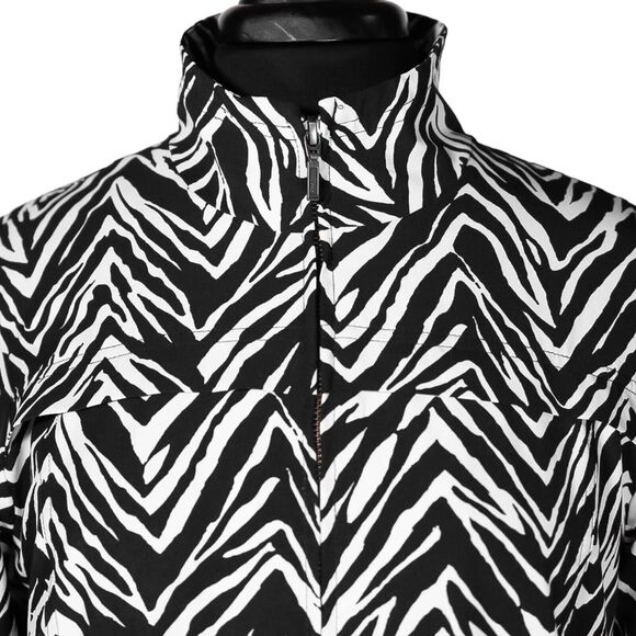 Chico's Zenergy Women's Jacket Black White Zebra Print Full Zip Stretch 1 US M/8 - Picture 4 of 9